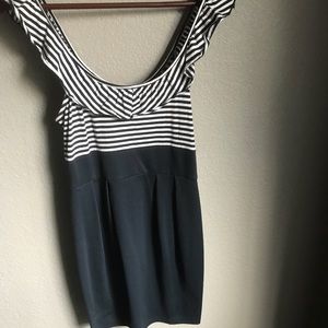 Navy and White Striped Dress